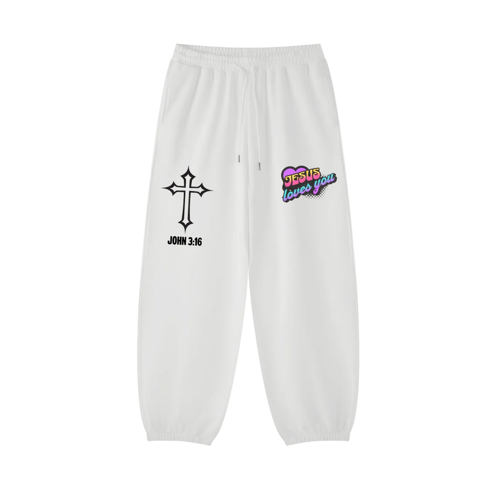 Retro Jesus Loves You Sweatpants